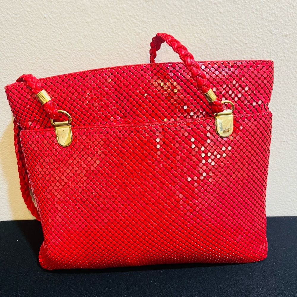 BUNDLE Whiting & Davis Red Bag & Taupe Bag both are metal mesh versatile bags - Picture 4 of 14